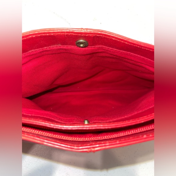 Red leather purse by Toni Vintage 80s Genuine Leather Vintage clutch purse - Picture 10 of 16